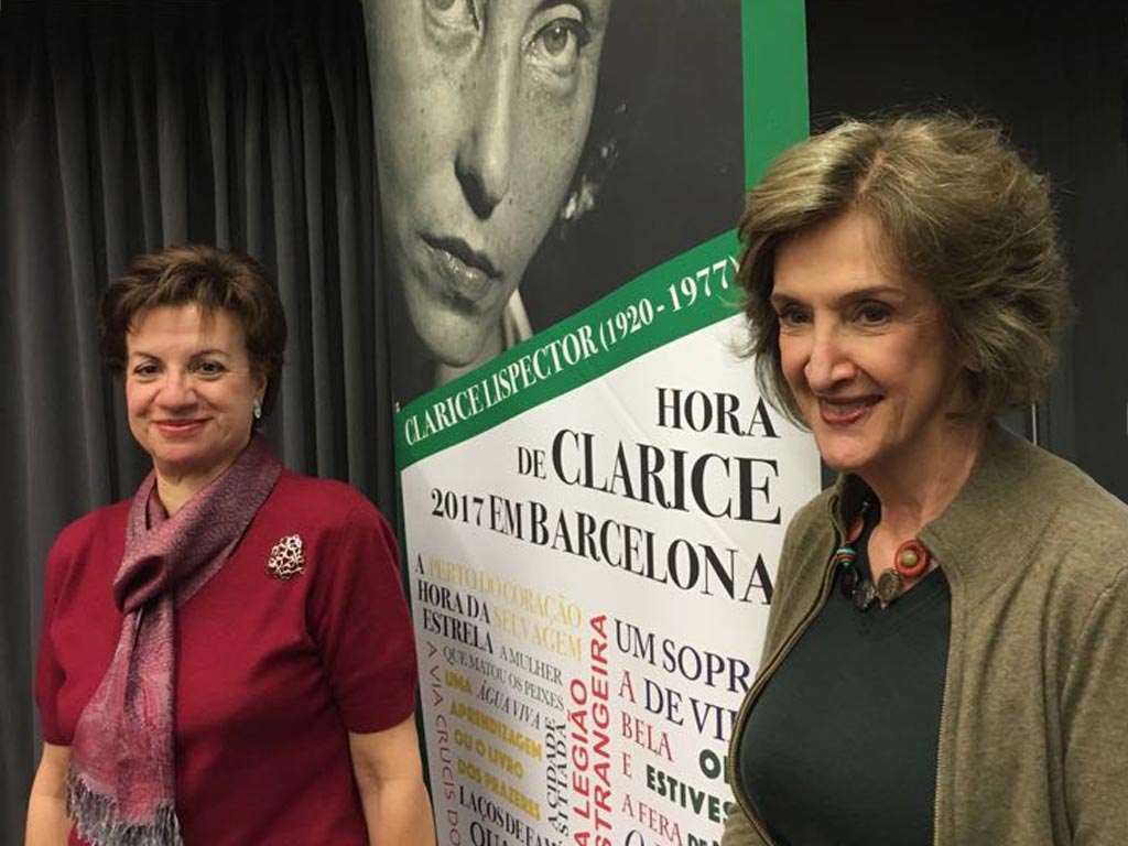 Abertura das comemorações na Escola Oficial de Idiomas - Embaixadora Maruia Elisa Berenguer, Cônsu-Geral do Brasil em Barcelona, e Profa. Dra. Elena Losada, da Universidade de Barceloona, conferencista